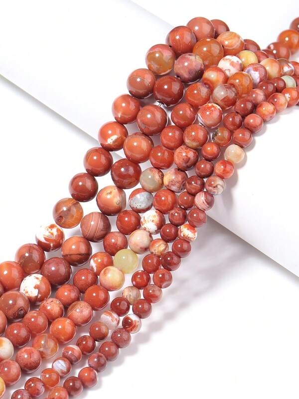 1 hebra de cuentas redondas y lisas de ágata de piel de tigre natural, cuentas de piedras preciosas de ágata curativas para hacer joyas de bricolaje, pulseras y collares