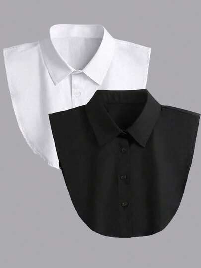 2 st/1 st avtagbar Dickey-krage för damskjorta