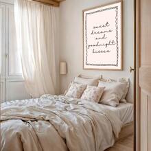 1 Stück ungerahmte Poster Leinwanddrucke "Sweet Dreams Goodnight Kisses" mit Typografie-Zitat, für Studentenwohnheim, Schlafzimmer, moderne Heimdekoration, über dem Bett
