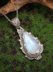 1pc Women's Retro Elegant Water Drop Pendant Necklace, Fashion Choker Necklace, Jewelry Gift For New Year And Valentine's Day