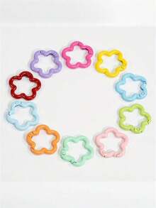 5/10 PCS Aluminum Alloy Flower Shape Outdoor Keychain, Bright Color, Multi-Functional Pop-Up Fob For DIY, Lightweight And Durable Floral Keyring Accessory For Everyday Carry, Versatile Clip-On Charm, Weather-Resistant Metallic Finish, Compact Outdoor Gadget, Eye-Catching Palette, Quick-Release Design, Perfect Giftable Accessory