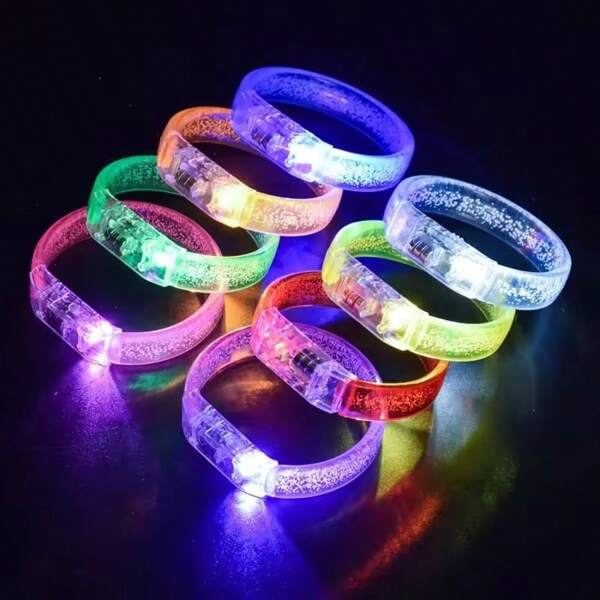 6pcs Led Glow Bracelets Wristbands Glow In The Dark Party Supplies Neon Light Up Bracelet Wedding Party Decor