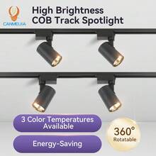 Rotatable Spotlight Ceiling LED Track Light, 3-Color Adjustable, Memory Function, LED Ceiling Track Lighting Kit, Home Decor Recessed Lighting, 220V, Black/White Track Light Set With Track Rail Accessories, Suitable For Stores, Home, Living Room, Kitchen, Bedroom, Clothing Store, Mall, Study, Closet, Display Cabinet, Exhibition Hall, Studio, Gallery, Corridor, Dining Room, Bar, Gym - Track Spotlights - View 3