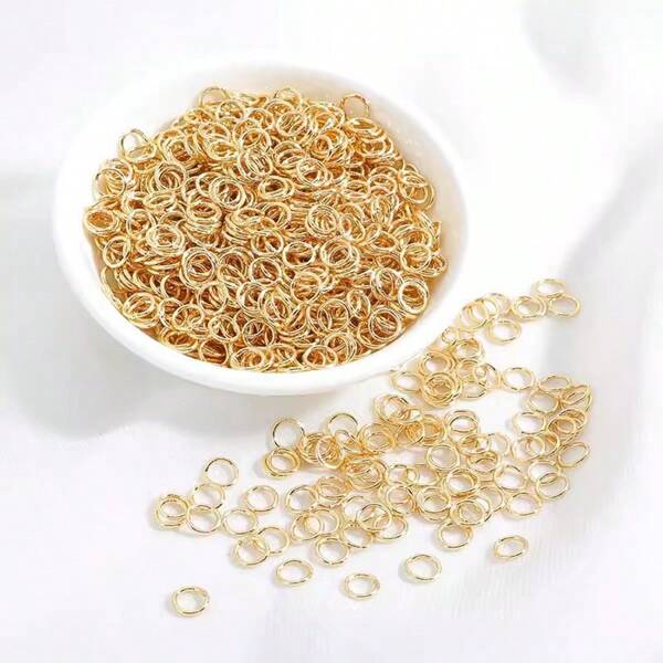 200 Stücke gemischte Größen goldfarbene offene Sprungring, Eisen O-Ringe, C-Ringe für DIY Schmuckherstellung Zubehör