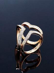 1個女士三環中空絲巾扣,適用於固定衣角和飾品裝飾 - 金色 - 查看 6