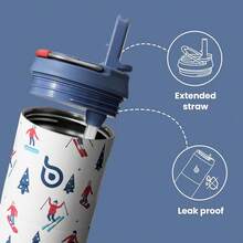 New-88  Insulated Water Bottle 24oz  Straw Lid And Handle For Sports Travel Gym Stainls Steel Water Bottl Double-Wall Vacuum Metal Le Proof - - 學校 - 查看 3