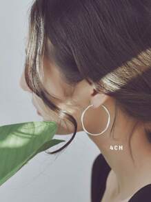 1 par de brincos de argola grandes minimalistas e elegantes, brincos de mola para mulheres, adequados para festas, feriados e uso diário