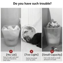 15L Odor-Sealing Trash Can With Elevated Legs - Multi-Functional, Modern Home Decor Waste Bin For Kitchen, Living Room, Bedroom, Bathroom Luxury Rectangular Trash Can - Large Capacity Kitchen And Bathroom Waste Bin With Press-Type Lid, Non-Electric, Elegant Design For Home And Living Room Back To School