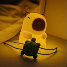 Capybara Night Light, Cute Animal Soft Silicone Touch Lamp, Dimmable, Rechargeable, Bedroom Decor Lamp, Adorable Gift For Holidays