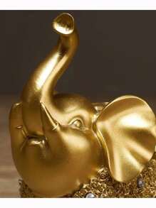 2 pièces Figurine d'éléphant porte-bonheur créative, artisanat pour le salon, le bureau, le pendaison de crémaillère, Noël, la remise des diplômes, les cadeaux d'anniversaire