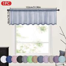1pc Solid Color Sheer Curtain, Transparent Half Window Curtain, Filtering Sunshade Curtain With Rod Pocket, Suitable For Kitchen, Bathroom, Cafe Decoration, 100% Polyester Fabric Lightweight Transparent Voile, Suitable For Daily And Home Scenes - Multicolor - View 48