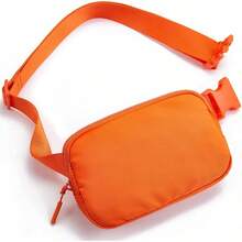 Bolsa de Cintura para Mujeres, Riñonera, Bolsa Cruzada, Moda, Bolsa de Cintura con Correa Ajustable, Marrón Claro - Naranja - Ver 1