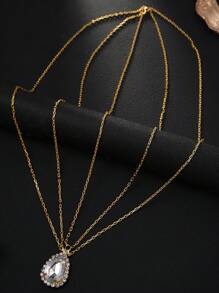 1pc Multi-Layer Water Drop Bride Wedding Hair Chain, Rhinestone Hair Jewelry, Sexy Headdress, Hair Accessories, Hair Jewelry, Head Pieces Jewelry