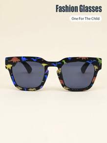 1 Pair Unisex Kids Dinosaur Framed Classic Retro Casual Fashionable Fashion Glasses, Suitable For Daily, Holiday, Party Use