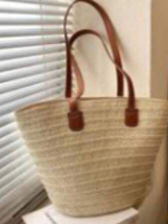 Damen Große Kapazität Schultertassche Sommer Stroh Gewebte Handtas met Korb Mode Damen Luxus Designer Strandtassche Bali Shopper Tote