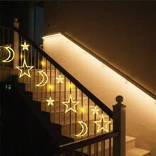 LED, Romantic, Warm White, Colorful, Stars, Moon, Home Furnishings, Festivals, Atmosphere, Decoration, String Lights, Curtain Lights