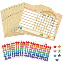 10 Reward Charts And 7 Sheets Star Stickers - Positive Motivation Star Chart For Chores + Good Behaviour At Home And Classroom - Multicolor - View 1
