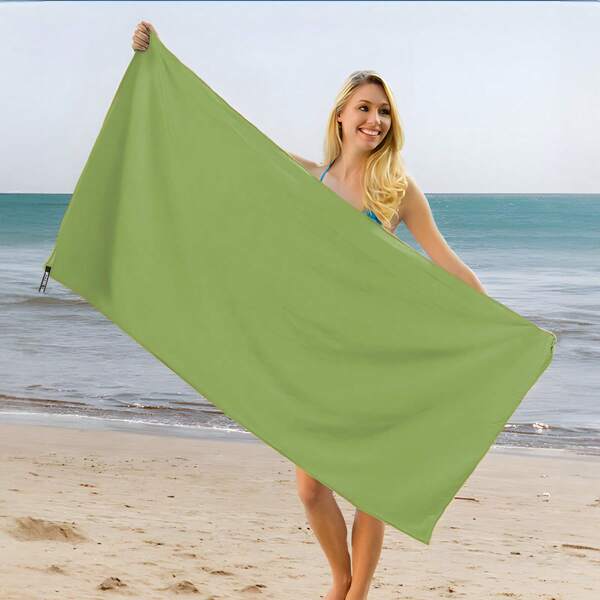 Microfiber Camping Towels, Quick-Drying Towels, Super Absorbent Ultra-Compact Travel Towels, Soft And Lightweight Sports Towels, Suitable For Swimming Pools, Gyms, Hiking, Backpacking, Fitness (Olive Green), Beach Essentials, Beach Accessories, Pool Float