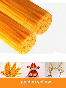 200 件金黄色管道清洁器工艺用品，管道清洁器套装，用于节日花环和派对礼品，手工 DIY 艺术和创意手工艺项目装饰