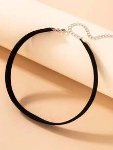 1 件时尚简约性感黑色天鹅绒颈链、锁骨链首饰，适合日常佩戴