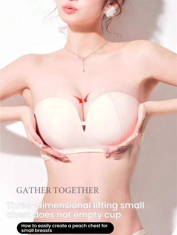 Strapless Bra For Women, Non-Slip Bandeau Bra - Enhances And Lifts Smaller Breasts, Invisible Backless Bra Suitable For Wedding Dresses And Formal Gowns, Long-Lasting And Skin-Friendly