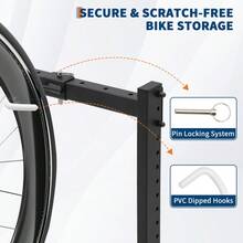 LIZHOUMIL 46in Adjustable Height 5 Bike Storage Garage For Front Yards - Black - View 4