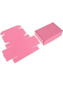 5pcs/ Cute Pink Small Mail Box Packaging Box, Small Business Packaging Corrugated Box Craft Festival Christmas Gift Packaging (Pink) Can Hold Books, Toys, Tools, Etc - Pink - View 7