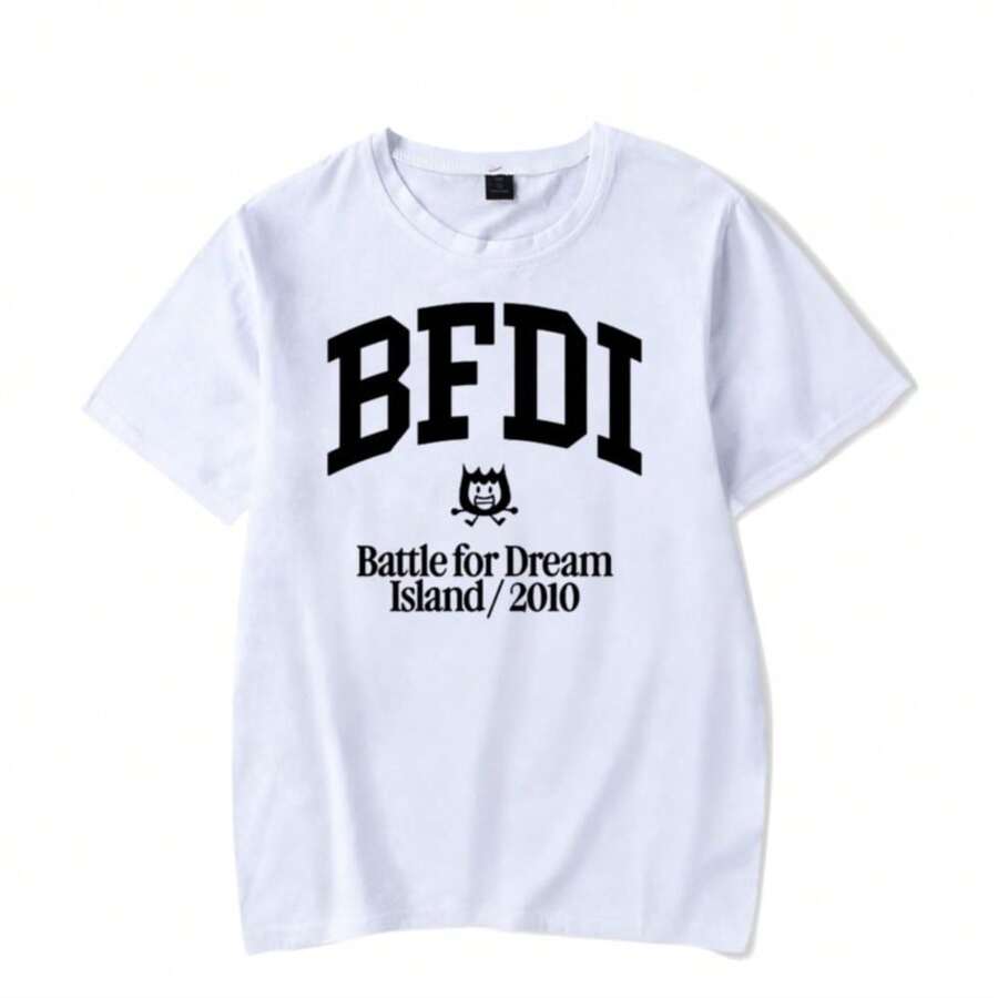 BREATHABLE SUMMER Comfortable Summer Jacknjellify BFDI Battle For Dream Island Vintage 90s T-Shirt Short SLEEsve Trendssy T Shirt Harajuku Tops Loose UniSexs Camiseta - 白色 - 查看 1