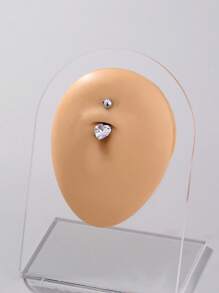 Tkool 1 Stück Edelstahl Bauchnabelpiercing Ring in Herzform, Bauchnabelschmuck für Frauen