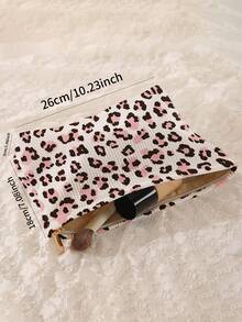 1 件便携式豹纹化妆包，双面图案拉链化妆袋，多功能旅行洗漱用品收纳包，秋季装饰，秋季装饰，房间装饰 - 彩色 - 查看 2