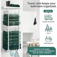 Towel Holder Rack Bathroom Storage Rack Wall Mounted Quality Black Finish - White - View 5