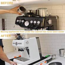 D8OQ23RFR4  Appliance Slider,Sliding Tray For Coffee Maker, Kitchen Countertop Appliance Rolling Tray,Slides Easily From Under The Cabinet,Wide -Black- Large (16"Wx13"D) - White - View 2