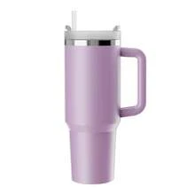 1 件，兼容 Cup 40 盎司不锈钢带手柄和吸管的玻璃杯，40 盎司大容量双层真空隔热保温冷热饮料瓶，适用于家庭、办公室和户外活动露营