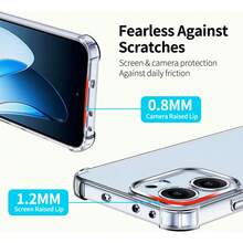 1 件 OPPO 透明防震保护壳，适用于 OPPO、Nothing 和 OnePlus 系列，手机壳，手机保护膜，手机壳，手机保护套，防震手机壳，透明手机壳，简约手机壳，纯色手机壳，透明手机壳，TPU 防震手机壳（军用级减震），超薄手机壳防水防摔防刮