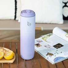 New-88  Insulated Water Bottle 24oz  Straw Lid And Handle For Sports Travel Gym Stainls Steel Water Bottl Double-Wall Vacuum Metal Le Proof - - purple ient - View 7
