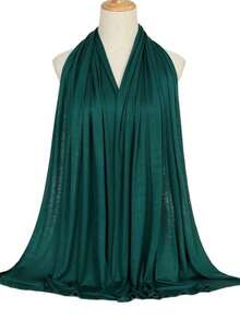 1件/3件装新款加大码针织头巾披肩，柔软休闲纯色女士围巾，女士面纱长袍配饰，适合日常祈祷、外出、情人节、母亲节、感恩节、圣诞节礼物，非常适合送给家人、姐妹、朋友、母亲作为服饰配饰。 - 墨綠色 - 查看 9