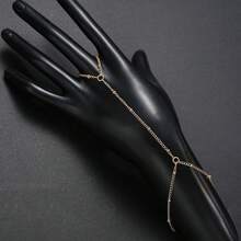 1 Pc Minimalist Beaded Chain Linked Finger Ring