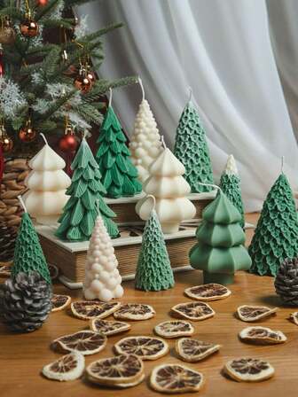 1pc Realistic Silicone Christmas Tree Mold, Suitable For DIY Scented Candle, Clay Miniature Landscape, Concrete Decoration. Applicable For Windowsill Seasonal Decor, Entryway Accent, Minimalist Home Decor. Tear-Resistant And Easy To Clean.