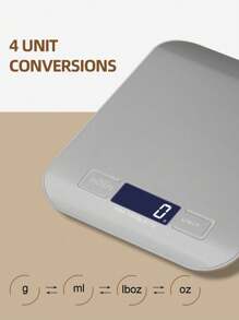 Balanza de cocina digital, báscula de alimentos de alta precisión con plataforma de acero inoxidable, capacidad de 10kg, función de tara, conversión de unidades, para cocinar y hornear, pilas AAA no incluidas