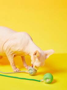 PETSIN 1 Peça Bolas de Brinquedo Interativas para Gatos Recarregáveis por USB, Bola Elétrica Automática em Rolamento para Cães/Presente de Aniversário de Gatos, Brinquedos Inteligentes Automáticos com Cauda para Mascar de Estimação, Bola de Perseguição de Gato Presa Inteligente de Cor Sólida, Bola de Brinquedo Interativa para Gatos, Brinquedo para Gatos Internos