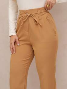 Fleur D'hiver Mode Straight Tailor Dress Pants - Camel - View 6