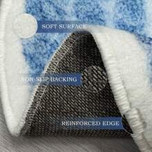 1 Piece Fine Yarn Imitation Cashmere Material Whale Shape Bathroom Rug, Soft And Comfortable, Rubber Non-Slip Backing, Suitable For All Seasons Indoor, Kitchen, Bedroom, Bathroom Decoration, Cartoon Whale Pattern Printing, Machine Washable Rug, Exquisite Gift, Holiday Decoration, Perfect For Decorating Your Home!