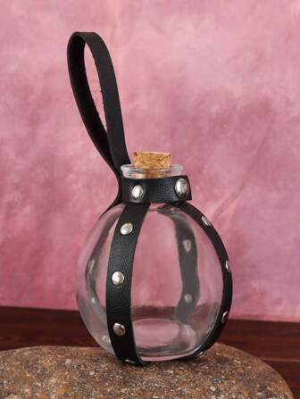 1 套文艺复兴中世纪维京骑士魔法瓶、仿皮支架和软木药水瓶、万圣节服装道具、LARP 派对用品、摄影道具、舞台表演角色扮演配件