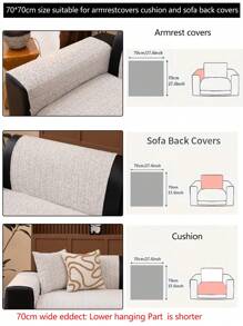 1pc All-Season Sofa Cushion Cover, Modern Minimalist Anti-Slip Sofa Seat Pad, Dust-Proof & Washable Sofa Slipcover For Bedroom, Office, Living Room, L-Shaped Sofa, 1-2-3-4 Seater Sofa, Gray, Soft, Colorfast, Pet-Friendly