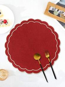 1/2/4pcs Fabric Festival Table Mats, Suitable For Wedding Party Table Decoration, PVC Foil Placemats, Simple & Fashionable, Coffee Coasters, Anti-Slip Heat Insulation Pads For Wedding, Holiday Celebration, Picnic, Birthday Party Table Setting Placemats