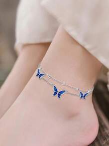 1pc Fashionable Butterfly Ankle Chain, Delicate & Versatile, Suitable For Summer, Gift For Holidays