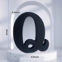 Local Delivery-- 4 Inch Black Wood Letters Unfinished Wood Letters For Halloween Decorative Standing Letters Slices Sign Board Decoration For Craft Home Party Projects (A) - Q - View 2