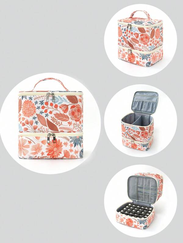 Estojo de Maquiagem, Bolsa de Maquiagem, Necessaire, Organizador de Maquiagem, Bolsa de Cosméticos para Ferramentas de Maquiagem, Grande Capacidade, Multifuncional, Portátil, Durável para Viagens, Faculdade, Dormitório, Couro PU, Moda para Mulheres, Presente para Mãe, Menina, Essenciais de Dormitório