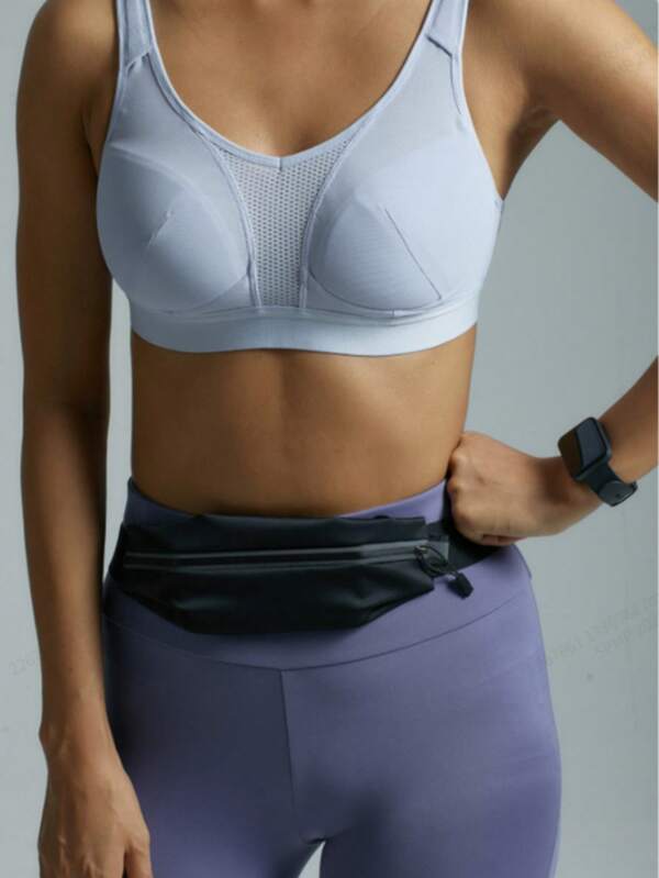 7 Inch Reflective Waist Pack, Extra Large Phone Compartment, Sweat-Resistant Drawstring Zipper Design For Running & Sports