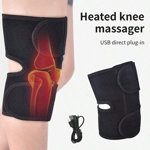 1Pc USB Heated Knee Massage Pad With Ergonomic Design And Three Temperature Control Modes, Suitable For Home Sports And Fitness Knee Warm Protection